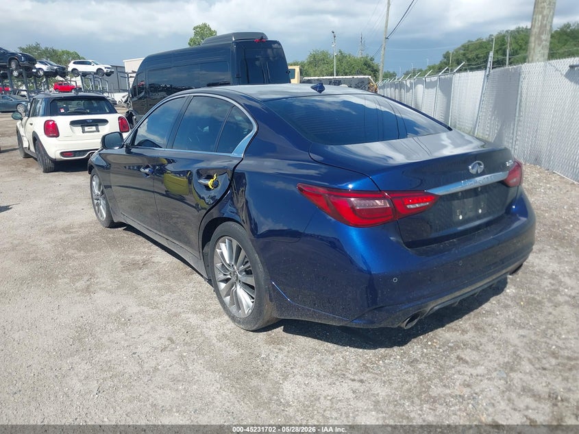 2021 Infiniti Q50 VIN JN1EV7BP5MM702052 IAAI salvage auction — FRONT END, Salvage Title, sold $2,950 on 2026-07-14 (photo 3)
