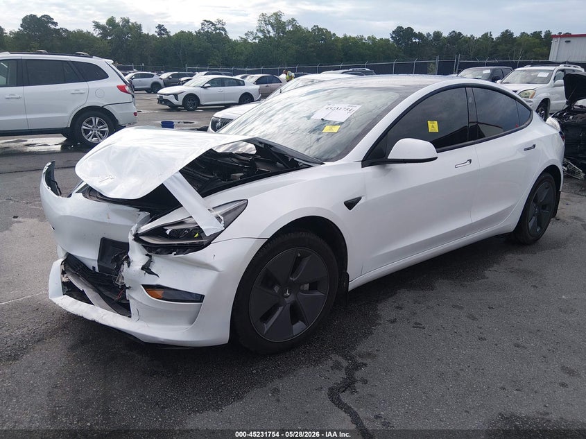 2023 Tesla Model 3 VIN 5YJ3E1EA9PF397953 IAAI salvage auction — FRONT END, Salvage (South Carolina), sold $5,400 on 2026-07-14 (photo 2)
