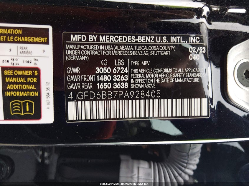 2023 Mercedes-benz Amg gle coupe VIN 4JGFD6BB7PA928405 IAAI salvage auction — LEFT SIDE, Rebuildable (Florida), sold $36,650 on 2026-07-06 (photo 9)
