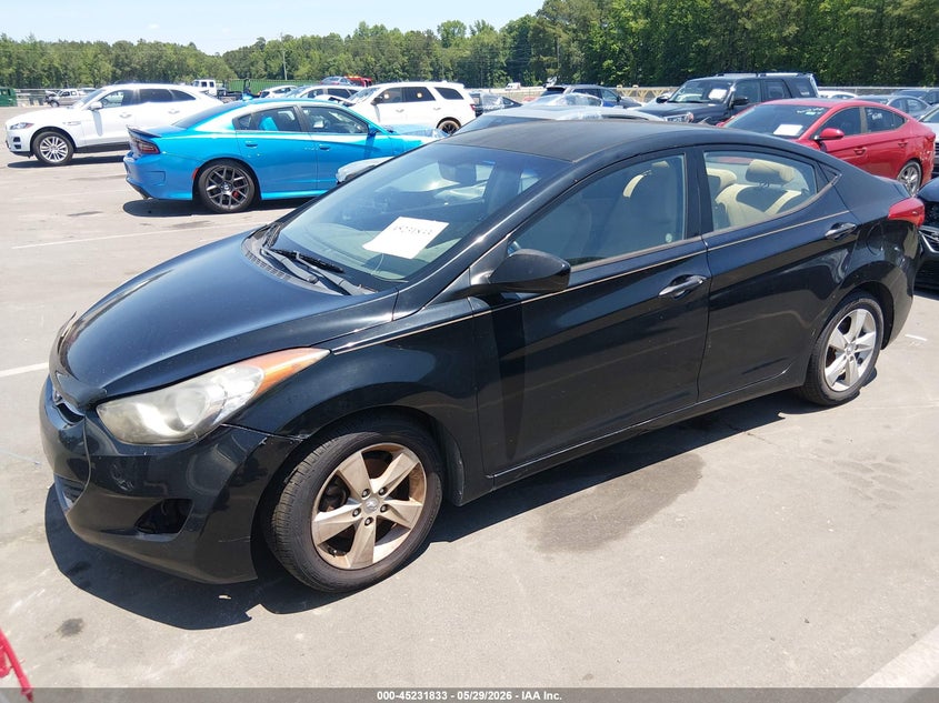 2013 Hyundai Elantra VIN KMHDH4AEXDU787108 IAAI salvage auction — NORMAL WEAR, Clear (North Carolina), sold $400 on 2026-07-15 (photo 2)