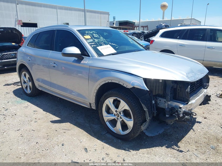 2021 Audi Q5 VIN WA1BAAFY5M2069425 IAAI salvage auction — FRONT END, Salvage Title, sold $9,300 on 2026-07-23 (photo 1)