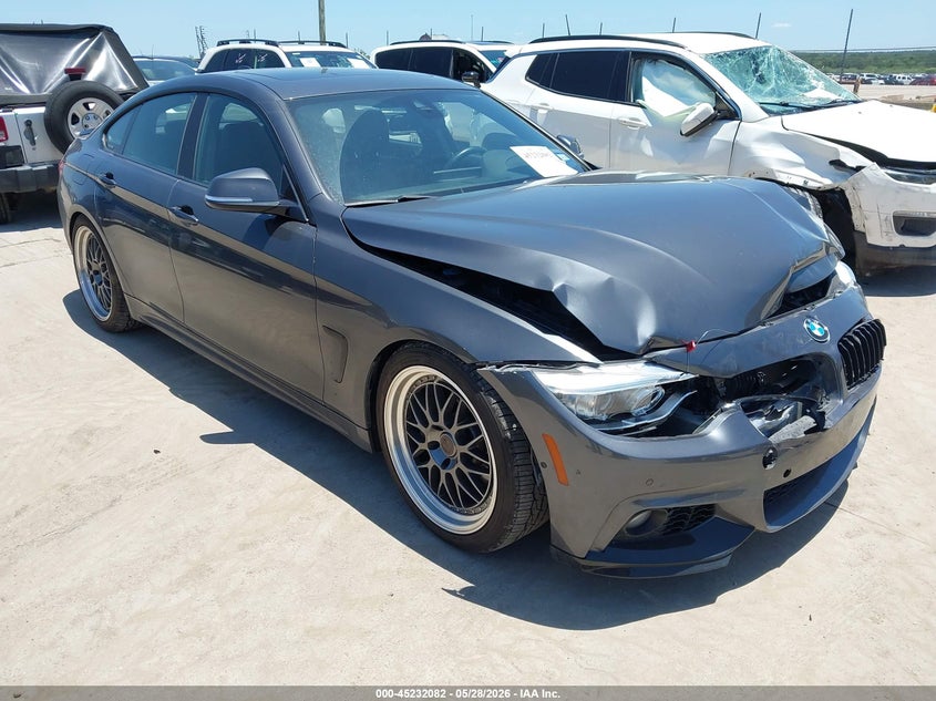 2016 BMW 4er VIN WBA4B1C56GG243044 IAAI salvage auction — FRONT END, Salvage Title, sold $675 on 2026-07-28 (photo 1)