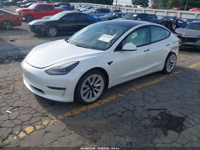 2021 Tesla Model 3 VIN 5YJ3E1EB2MF903417 IAAI salvage auction — REAR END, Salvage (Georgia), sold $7,100 on 2026-07-30 (photo 2)