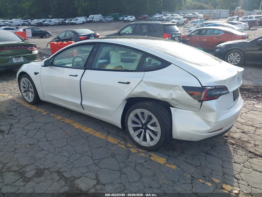2021 Tesla Model 3 VIN 5YJ3E1EB2MF903417 IAAI salvage auction — REAR END, Salvage (Georgia), sold $7,100 on 2026-07-30 (photo 3)
