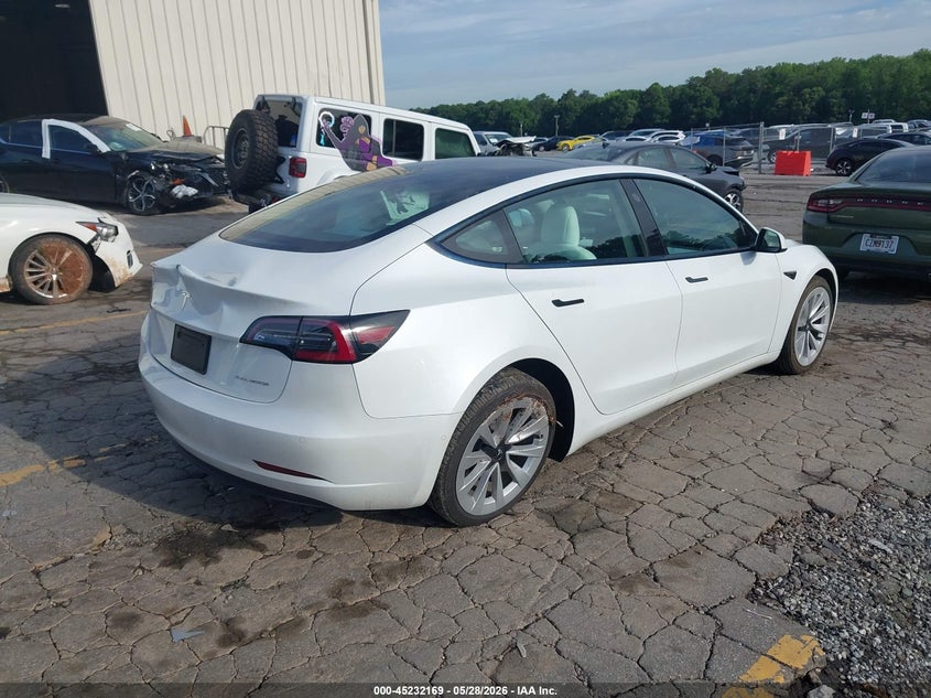 2021 Tesla Model 3 VIN 5YJ3E1EB2MF903417 IAAI salvage auction — REAR END, Salvage (Georgia), sold $7,100 on 2026-07-30 (photo 4)