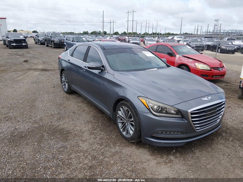 2016 Hyundai Genesis VIN KMHGN4JE6GU122362 IAAI salvage auction — WATER/FLOOD, Salvage (Louisiana), sold $2,900 on 2026-07-08 (photo 1)