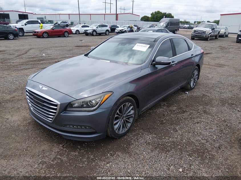 2016 Hyundai Genesis VIN KMHGN4JE6GU122362 IAAI salvage auction — WATER/FLOOD, Salvage (Louisiana), sold $2,900 on 2026-07-08 (photo 2)