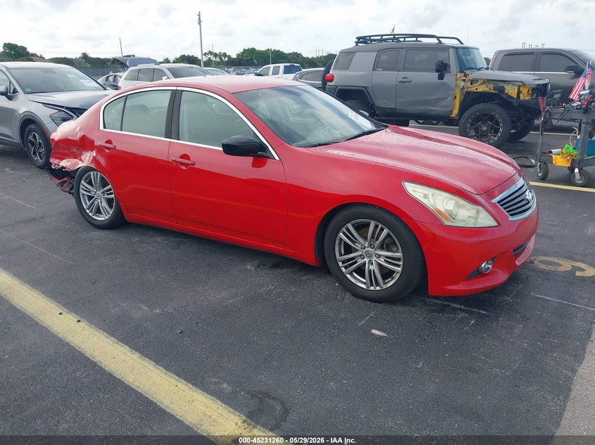 2011 Infiniti G VIN JN1CV6AP7BM502628 IAAI salvage auction — RIGHT REAR, Rebuildable (Florida), sold $1,150 on 2026-07-09 (photo 1)