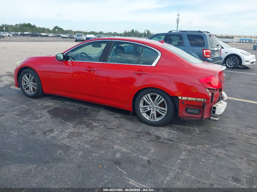 2011 Infiniti G VIN JN1CV6AP7BM502628 IAAI salvage auction — RIGHT REAR, Rebuildable (Florida), sold $1,150 on 2026-07-09 (photo 3)