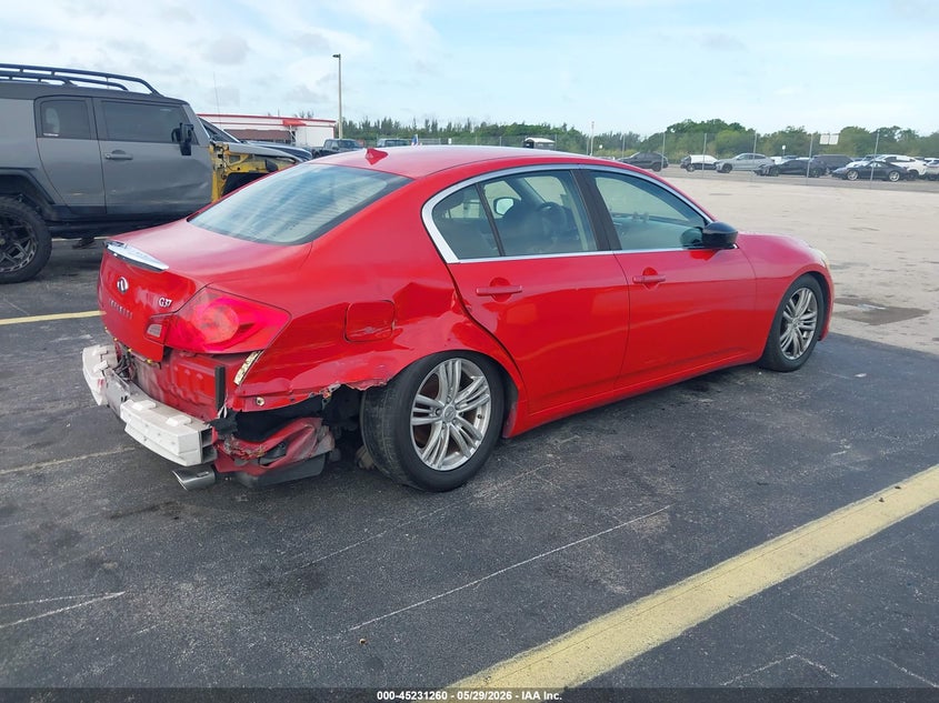 2011 Infiniti G VIN JN1CV6AP7BM502628 IAAI salvage auction — RIGHT REAR, Rebuildable (Florida), sold $1,150 on 2026-07-09 (photo 4)