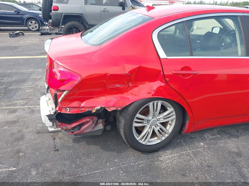 2011 Infiniti G VIN JN1CV6AP7BM502628 IAAI salvage auction — RIGHT REAR, Rebuildable (Florida), sold $1,150 on 2026-07-09 (photo 6)