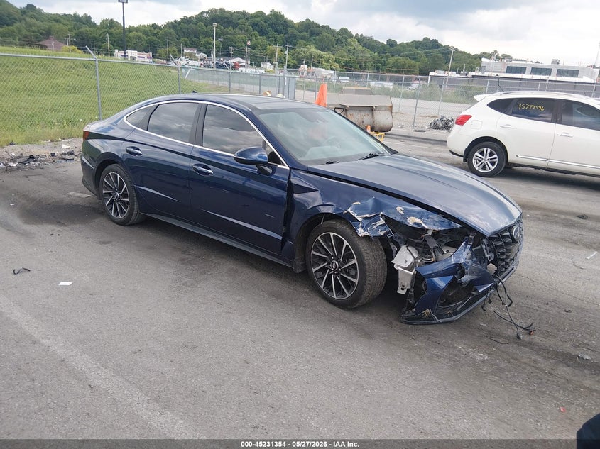 2021 Hyundai Sonata VIN 5NPEH4J21MH101756 IAAI salvage auction — RIGHT FRONT, Salvage (Illinois), sold $6,200 on 2026-07-14 (photo 1)