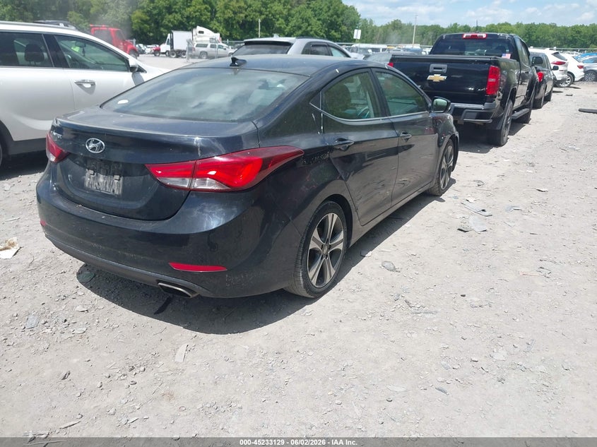 2015 Hyundai Elantra VIN KMHDH4AH8FU283895 IAAI salvage auction — LEFT SIDE, Salvage Title, sold $525 on 2026-07-15 (photo 4)