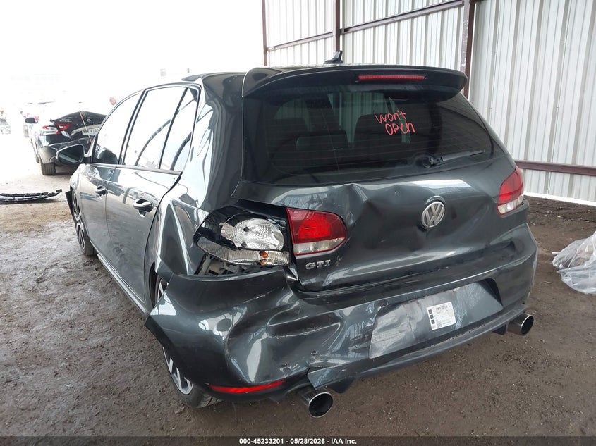 2014 Volkswagen Gti VIN WVWGD7AJ7EW010399 IAAI salvage auction — FRONT & REAR, Salvage Title, sold $2,775 on 2026-08-04 (photo 3)