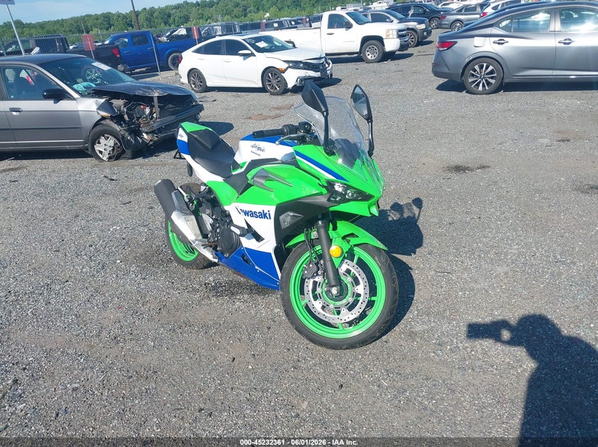 2024 Kawasaki Ninja VIN ML5EXGJ15RDA13380 IAAI salvage auction — UNKNOWN, Salvage - Greater Than 75% (Maryland), sold $1,900 on 2026-07-15 (photo 1)