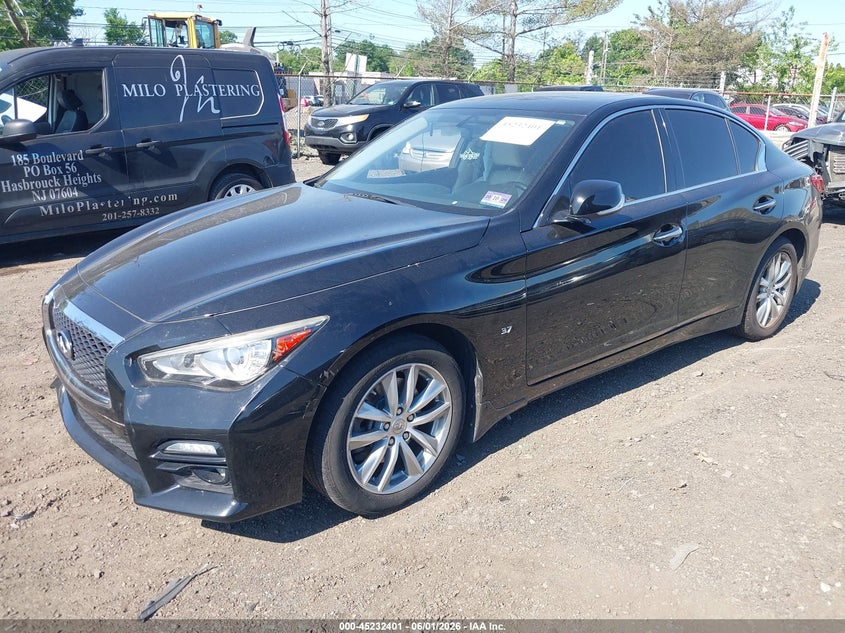 2015 Infiniti Q50 VIN JN1BV7AR9FM397146 IAAI salvage auction — FRONT END, Salvage Title, sold $1,200 on 2026-07-10 (photo 2)