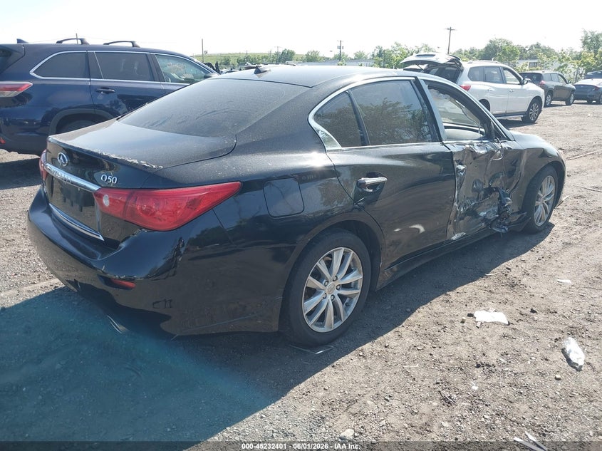 2015 Infiniti Q50 VIN JN1BV7AR9FM397146 IAAI salvage auction — FRONT END, Salvage Title, sold $1,200 on 2026-07-10 (photo 4)