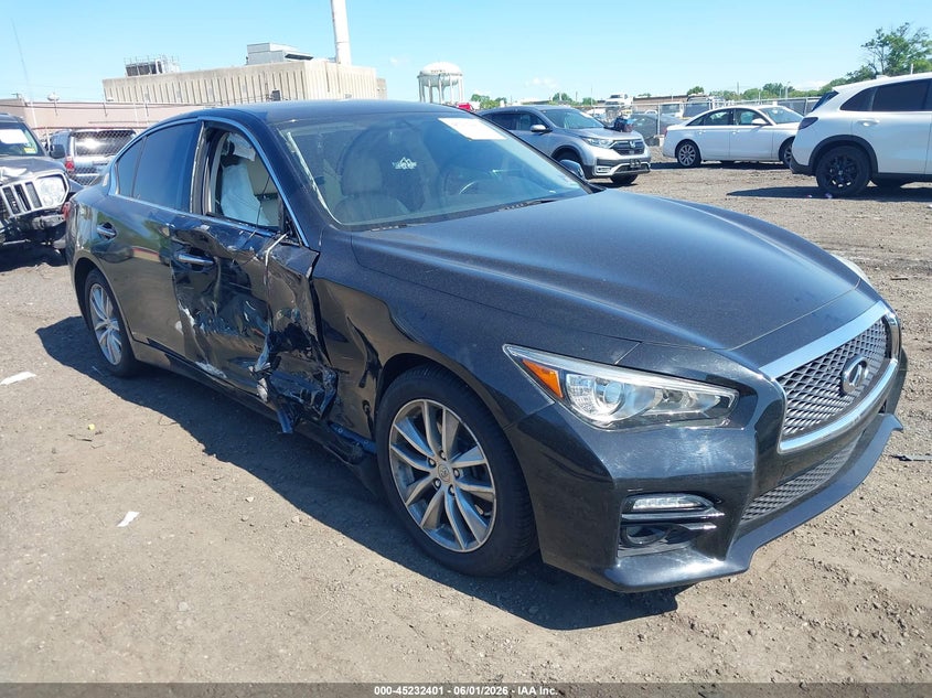 2015 Infiniti Q50 VIN JN1BV7AR9FM397146 IAAI salvage auction — FRONT END, Salvage Title, sold $1,200 on 2026-07-10 (photo 6)