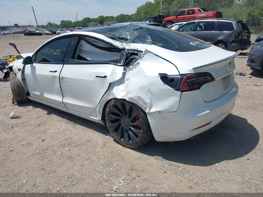 2022 Tesla Model 3 VIN 5YJ3E1EC7NF344182 IAAI salvage auction — LEFT FRONT, Salvage (Indiana), sold $3,975 on 2026-08-01 (photo 3)