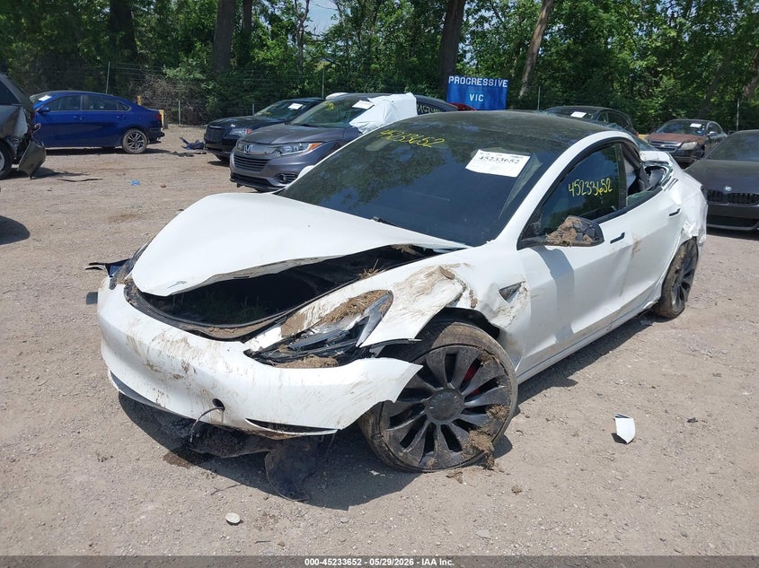 2022 Tesla Model 3 VIN 5YJ3E1EC7NF344182 IAAI salvage auction — LEFT FRONT, Salvage (Indiana), sold $3,975 on 2026-08-01 (photo 6)