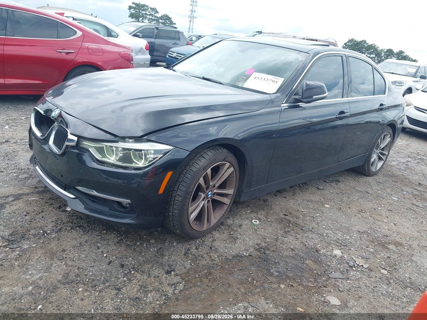 2016 BMW 3er VIN WBA8E9C57GK604026 IAAI salvage auction — FRONT END, Salvage Title, sold $875 on 2026-07-15 (photo 2)