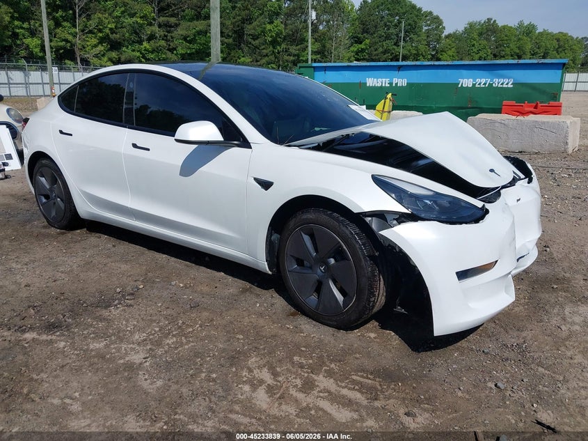 2023 Tesla Model 3 VIN 5YJ3E1EA0PF563194 IAAI salvage auction — FRONT END, Salvage Title, sold $8,100 on 2026-07-11 (photo 1)
