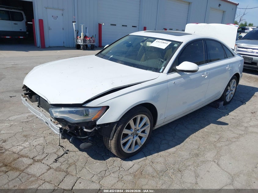 2013 Audi A6 VIN WAUGFAFC3DN080680 IAAI salvage auction — FRONT & REAR, Salvage (Illinois), sold $650 on 2026-07-14 (photo 2)