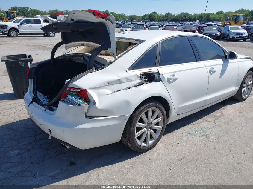 2013 Audi A6 VIN WAUGFAFC3DN080680 IAAI salvage auction — FRONT & REAR, Salvage (Illinois), sold $650 on 2026-07-14 (photo 4)