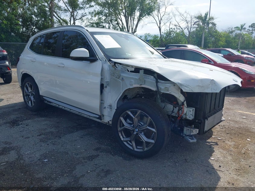 2024 BMW X3 VIN WBX47DP02RN266777 IAAI salvage auction — FRONT END, Rebuildable (Florida), sold $11,750 on 2026-07-13 (photo 1)