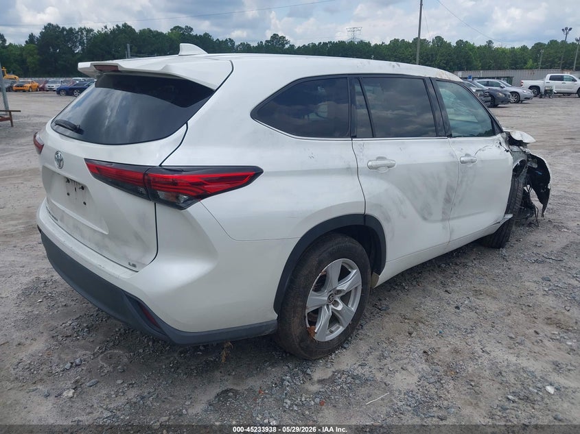 2021 Toyota Highlander VIN 5TDZZRAH1MS033565 IAAI salvage auction — RIGHT FRONT, Salvage (Georgia), sold $13,000 on 2026-07-10 (photo 4)