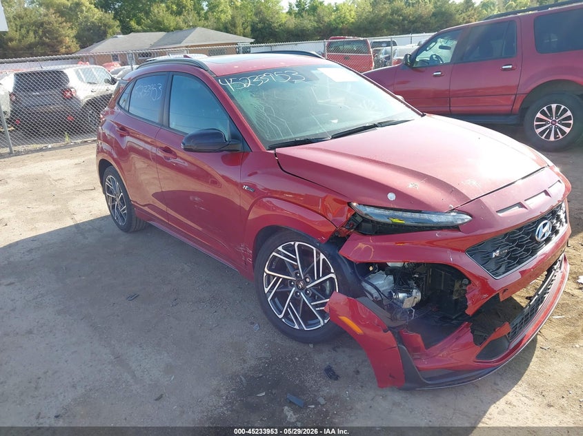 2023 Hyundai Kona VIN KM8K3CA3XPU939049 IAAI salvage auction — FRONT END, Salvage Title, sold $1,850 on 2026-07-14 (photo 1)