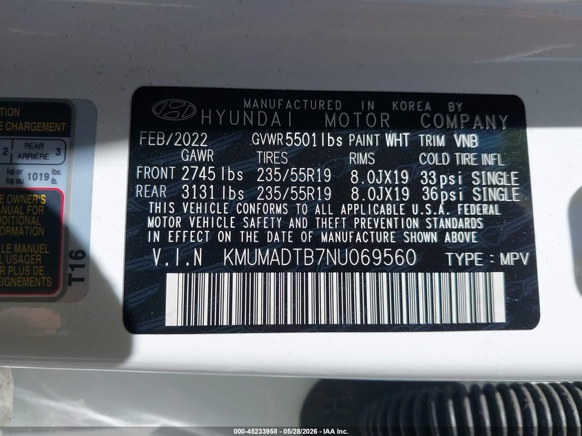 2022 Genesis Gv70 VIN KMUMADTB7NU069560 IAAI salvage auction — WATER/FLOOD, Salvage Title, sold $7,200 on 2026-07-25 (photo 9)