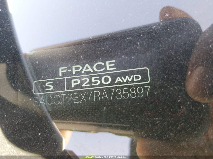 2024 Jaguar F-pace VIN SADCT2EX7RA735897 IAAI salvage auction — SIDE, Salvage Title, sold $13,000 on 2026-08-01 (photo 9)