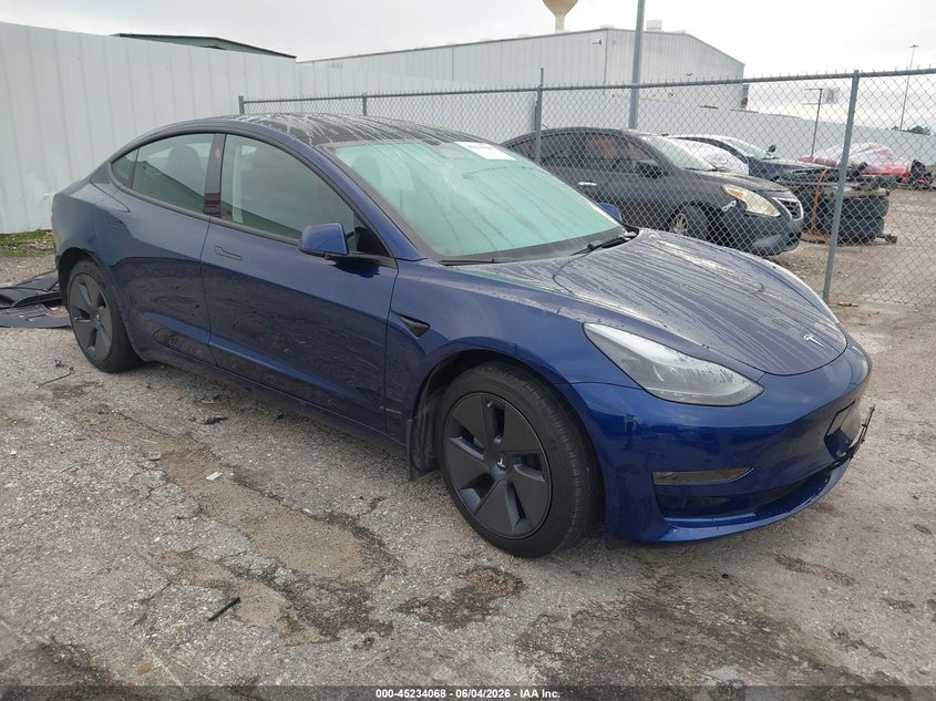2023 Tesla Model 3 VIN 5YJ3E1EA0PF659374 IAAI salvage auction — REAR END, Salvage Title, sold $11,375 on 2026-07-16 (photo 1)
