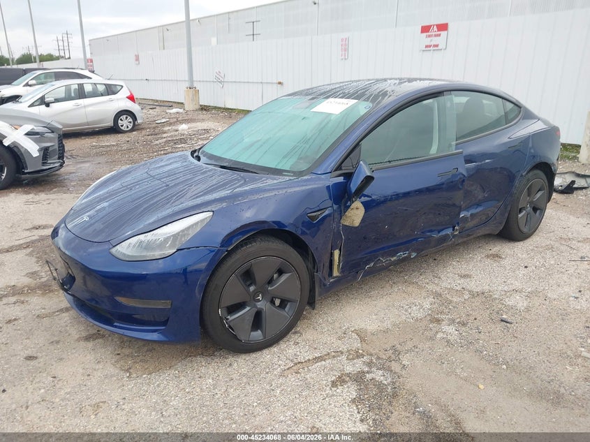 2023 Tesla Model 3 VIN 5YJ3E1EA0PF659374 IAAI salvage auction — REAR END, Salvage Title, sold $11,375 on 2026-07-16 (photo 2)