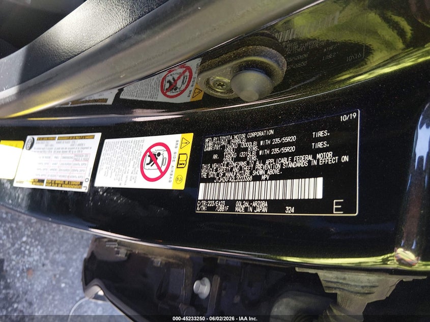 2020 Lexus Rx VIN JTJHZKFA2L2023368 IAAI salvage auction — FRONT END, Salvage (Idaho), sold $6,700 on 2026-07-29 (photo 9)