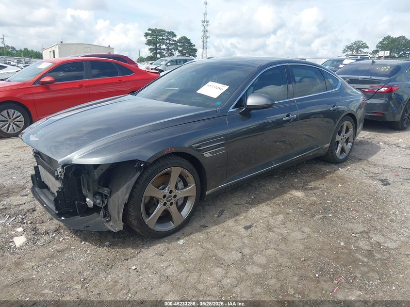 2021 Genesis G80 VIN KMTGC4SD7MU043800 IAAI salvage auction — FRONT END, Salvage (Georgia), sold $10,800 on 2026-07-08 (photo 2)