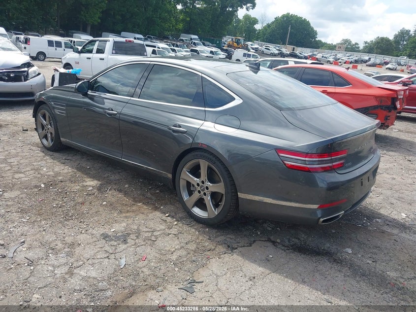 2021 Genesis G80 VIN KMTGC4SD7MU043800 IAAI salvage auction — FRONT END, Salvage (Georgia), sold $10,800 on 2026-07-08 (photo 3)