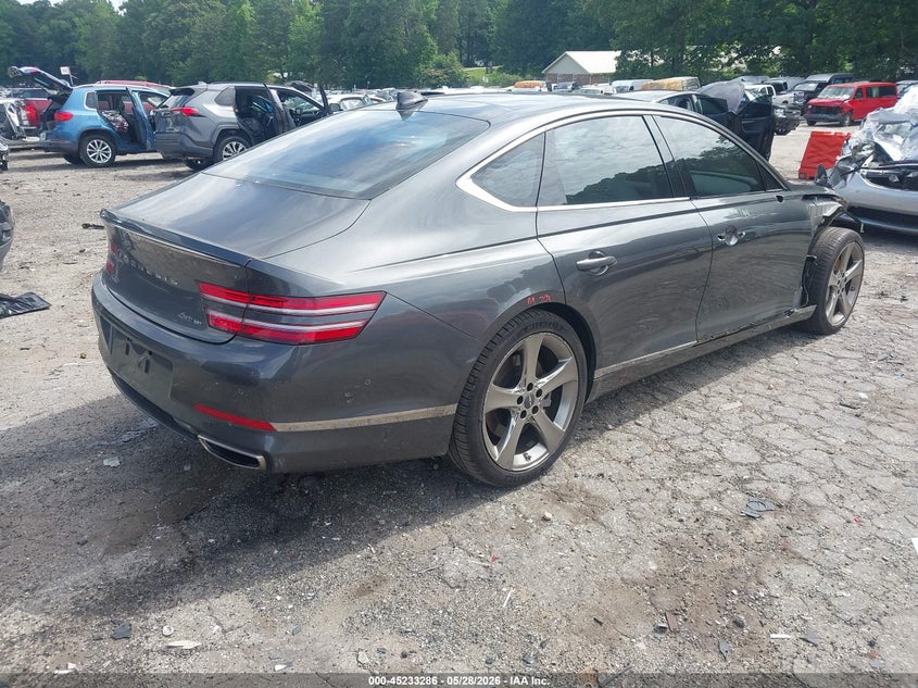 2021 Genesis G80 VIN KMTGC4SD7MU043800 IAAI salvage auction — FRONT END, Salvage (Georgia), sold $10,800 on 2026-07-08 (photo 4)
