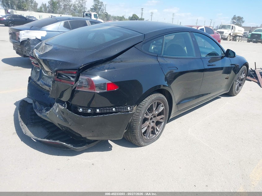 2022 Tesla Model s VIN 5YJSA1E54NF459010 IAAI salvage auction — REAR END, Salvage Title, sold $13,350 on 2026-07-15 (photo 4)