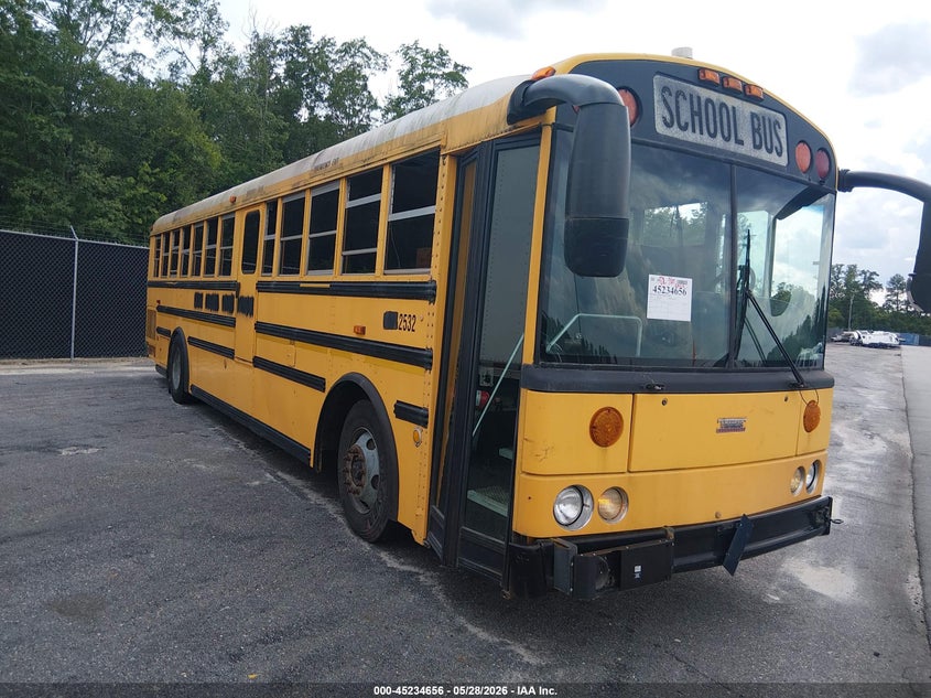2009 Thomas School bus VIN 1T7YR4A2991111947 IAAI salvage auction — REAR END, Clear (South Carolina), sold $1,500 on 2026-07-08 (photo 1)