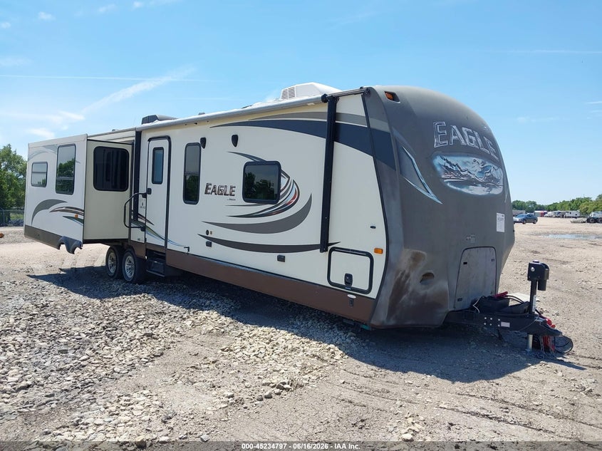 2014 Jayco Eagle VIN 1UJBJ0BU6E1DZ0192 IAAI salvage auction — REAR END, Salvage (Kansas), sold $4,100 on 2026-07-31 (photo 1)