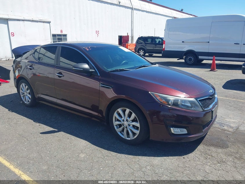 2015 Kia Optima VIN 5XXGM4A74FG350728 IAAI salvage auction — REAR END, Salvage (Oregon), sold $975 on 2026-07-09 (photo 1)