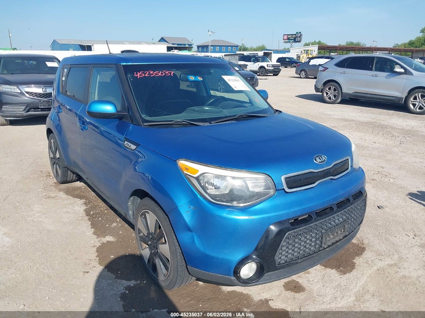 2016 Kia Soul VIN KNDJP3A57G7379060 IAAI salvage auction — HAIL, Original (Texas), sold $1,525 on 2026-07-15 (photo 1)