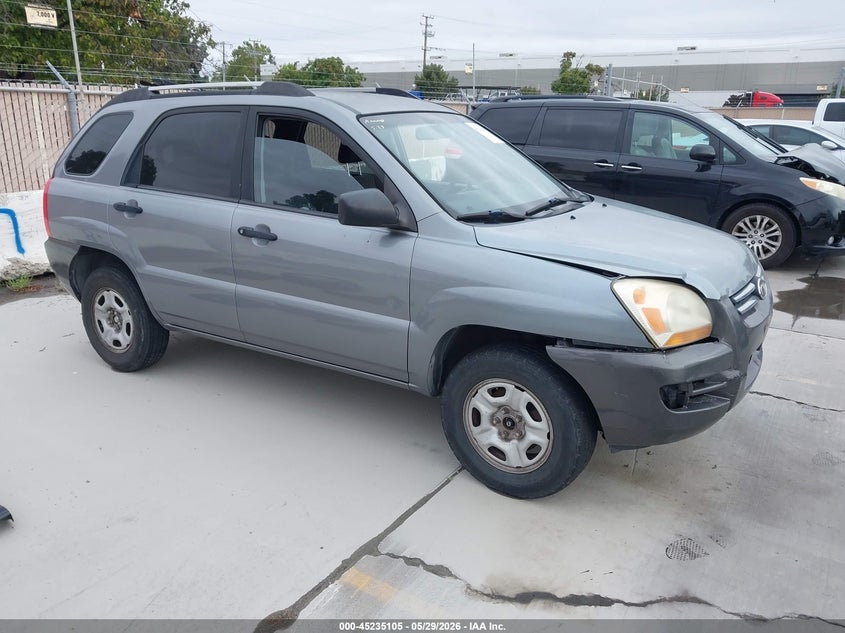2007 Kia Sportage VIN KNDJF723477367830 IAAI salvage auction — NORMAL WEAR, Clear - Dealer Only (California), sold $375 on 2026-07-06 (photo 1)