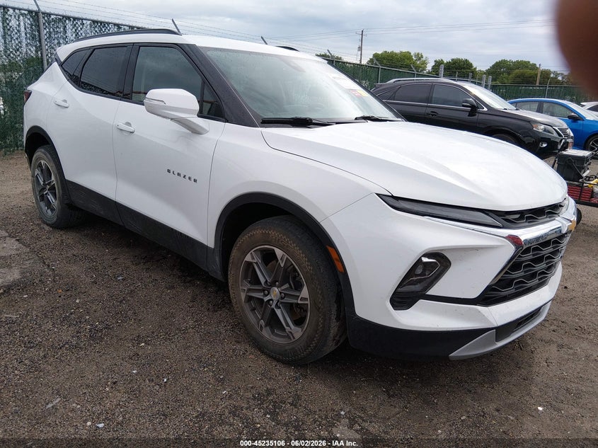 2023 Chevrolet Blazer VIN 3GNKBJRS2PS177771 IAAI salvage auction — HAIL, Salvage Title, sold $7,525 on 2026-07-24 (photo 1)