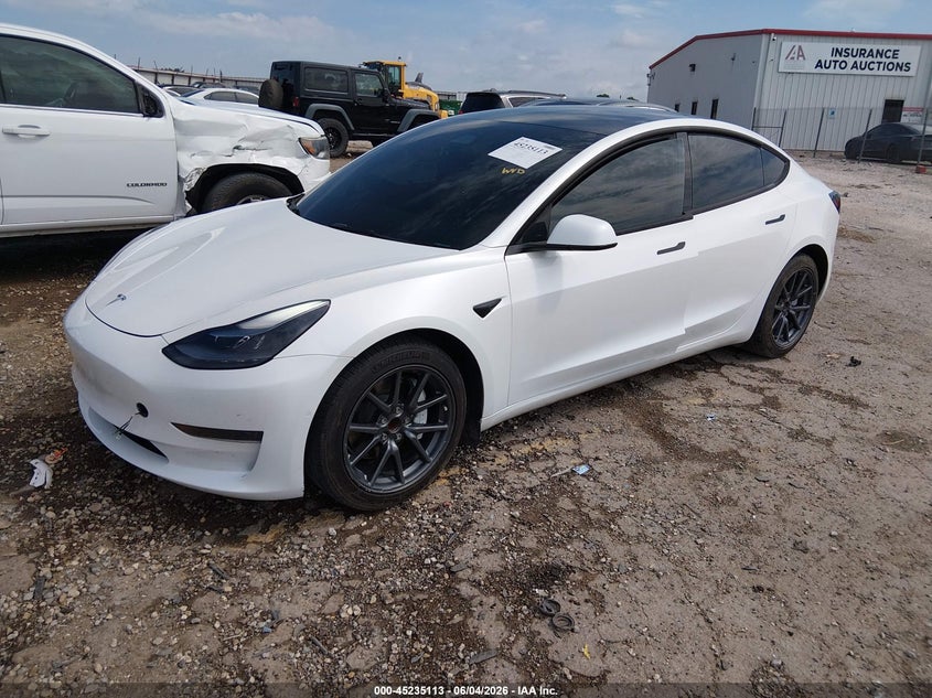 2022 Tesla Model 3 VIN 5YJ3E1EA0NF124638 IAAI salvage auction — FRONT END, Salvage Title, sold $7,000 on 2026-07-23 (photo 2)