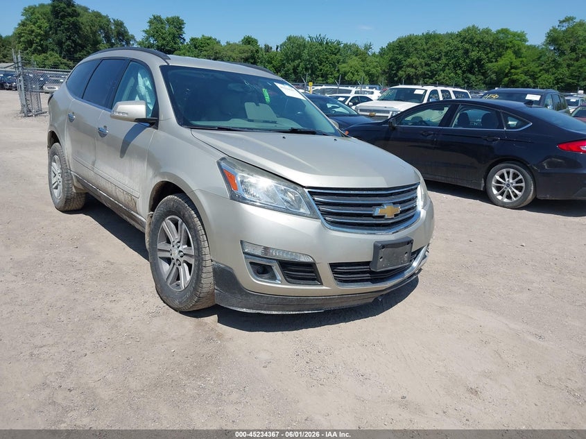 2015 Chevrolet Traverse VIN 1GNKVHKD6FJ310009 IAAI salvage auction — FRONT & REAR, Salvage Title, sold $500 on 2026-07-18 (photo 1)