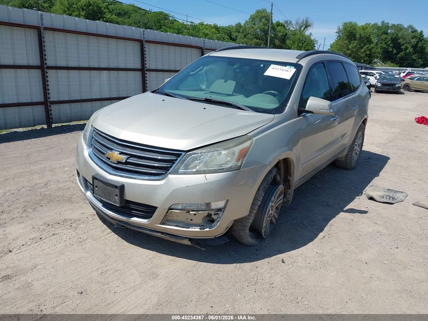 2015 Chevrolet Traverse VIN 1GNKVHKD6FJ310009 IAAI salvage auction — FRONT & REAR, Salvage Title, sold $500 on 2026-07-18 (photo 2)