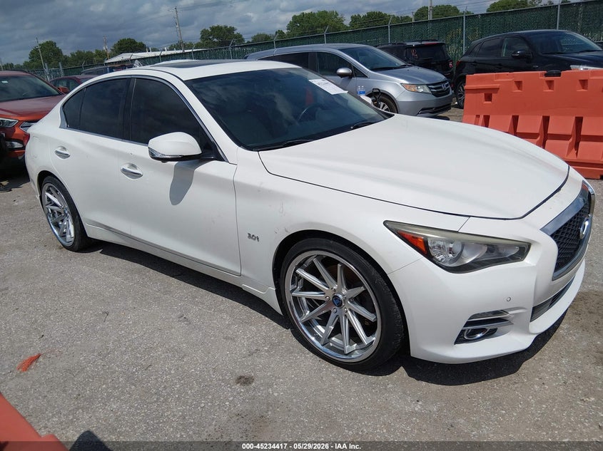 2017 Infiniti Q50 VIN JN1EV7AR8HM834473 IAAI salvage auction — WATER/FLOOD, Salvage Title, sold $1,775 on 2026-07-31 (photo 1)